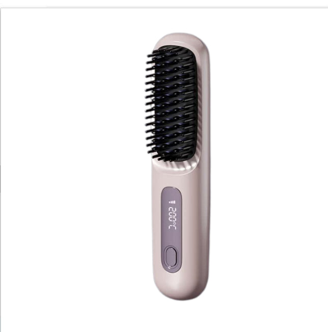2 In 1 Wireless Hair Straightener Brush — Cordless Straightener & Curler