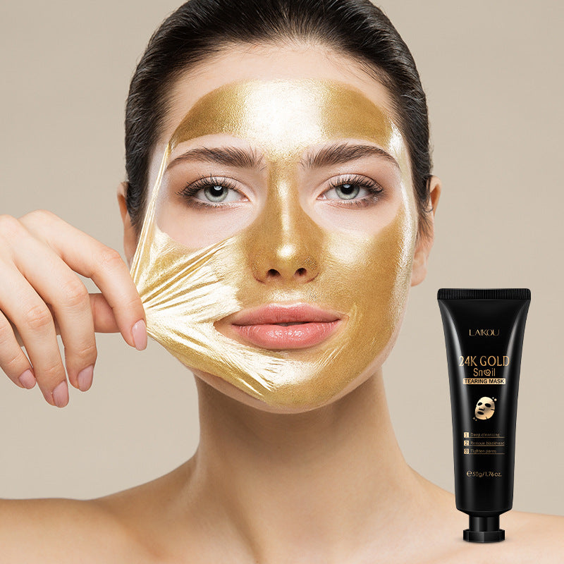 Gold Foil Snail Peel-Off Mask — Hydrating & Brightening Face Mask