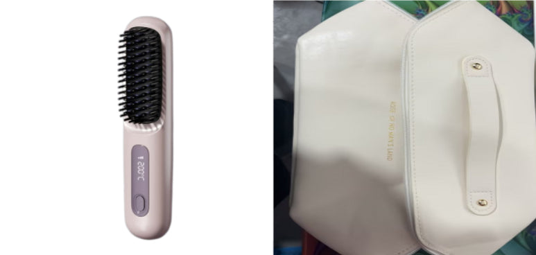 2 In 1 Wireless Hair Straightener Brush — Cordless Straightener & Curler