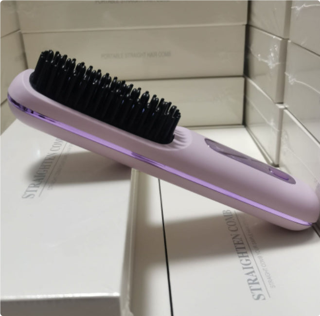 2 In 1 Wireless Hair Straightener Brush — Cordless Straightener & Curler